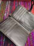 画像7: モン族刺繍 パッチワーク 二つ折り レザー財布 (7)