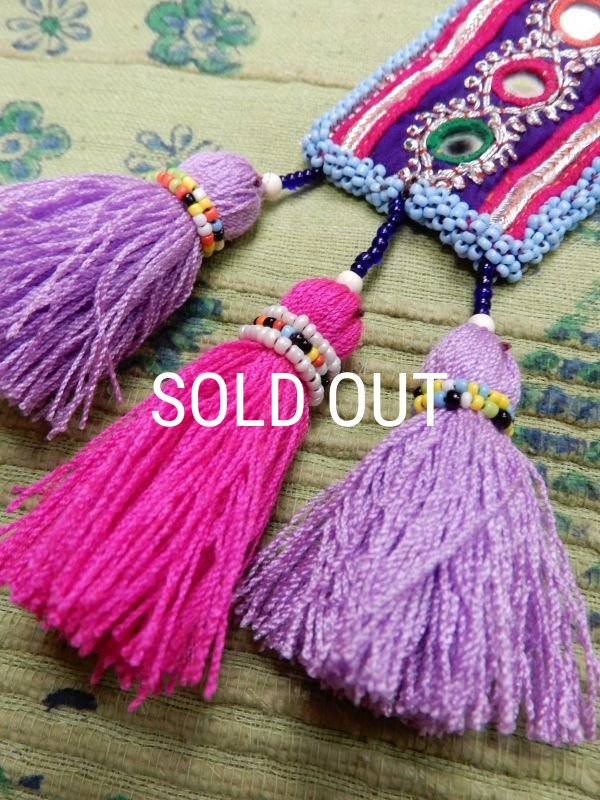 画像2: アフガン ミラーワーク ロングネックレス  (2)