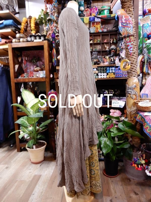 画像5: ダブルガーゼ フィッシュテール ロングワンピース (5)