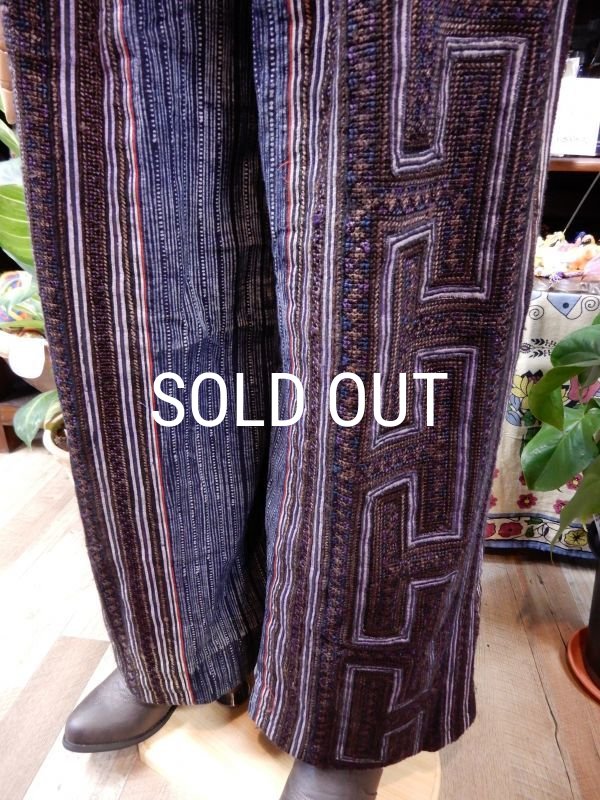 画像6: モン族刺繍 ワイドパンツ (6)