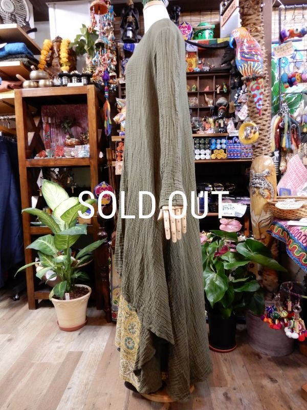 画像3: ダブルガーゼ フィッシュテール ロングワンピース (3)