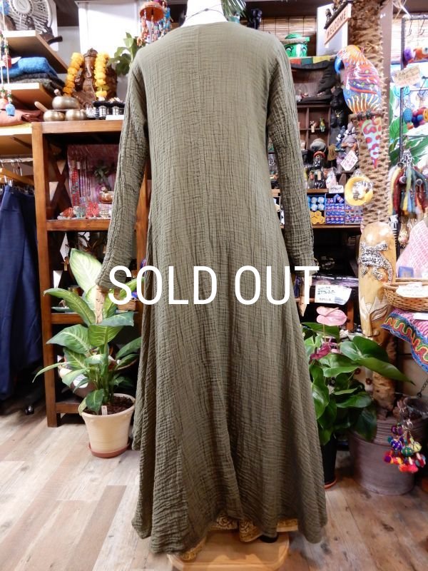 画像4: ダブルガーゼ フィッシュテール ロングワンピース (4)