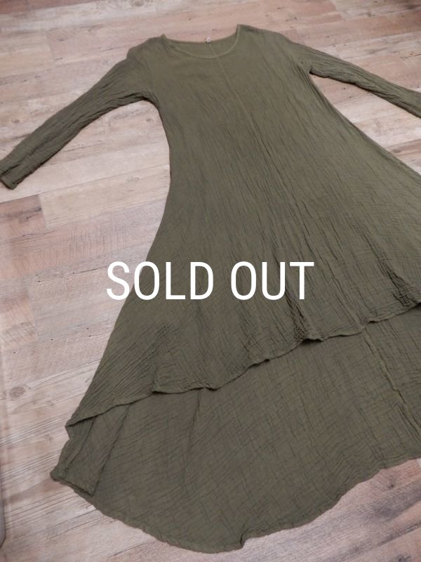 画像9: ダブルガーゼ フィッシュテール ロングワンピース (9)
