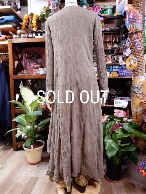 画像4: ダブルガーゼ フィッシュテール ロングワンピース (4)