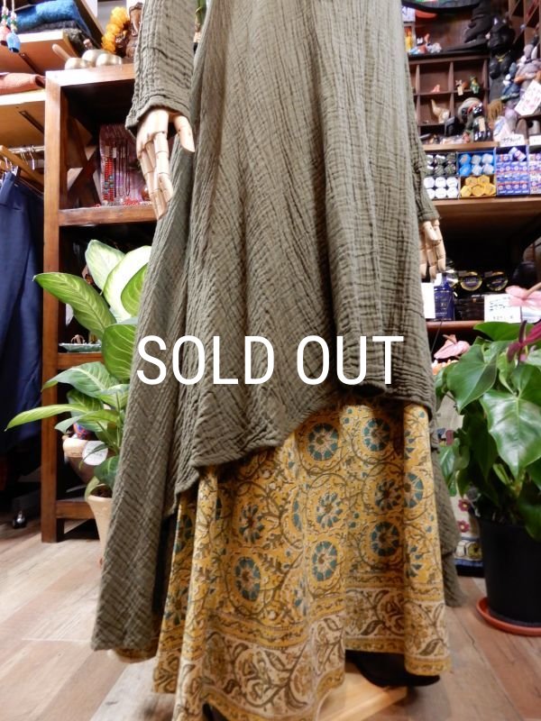 画像6: ダブルガーゼ フィッシュテール ロングワンピース (6)