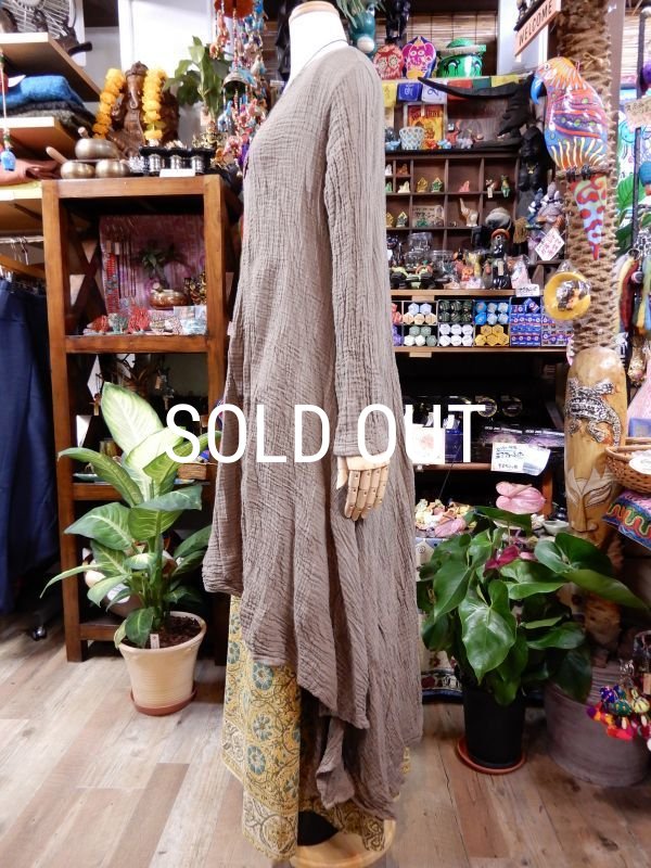 画像3: ダブルガーゼ フィッシュテール ロングワンピース (3)