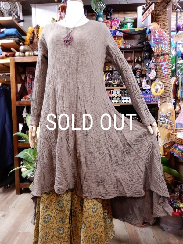 画像10: ダブルガーゼ フィッシュテール ロングワンピース (10)