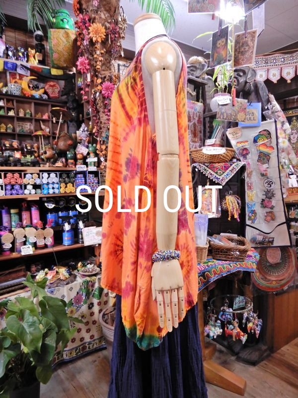 画像2: タイダイ レーヨンノースリーブチュニック (2)