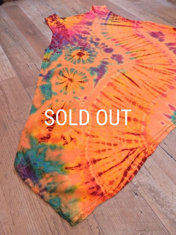 画像11: タイダイ レーヨンノースリーブチュニック (11)