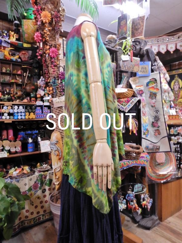 画像4: タイダイ レーヨンノースリーブチュニック (4)