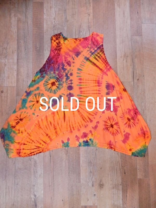 画像10: タイダイ レーヨンノースリーブチュニック (10)