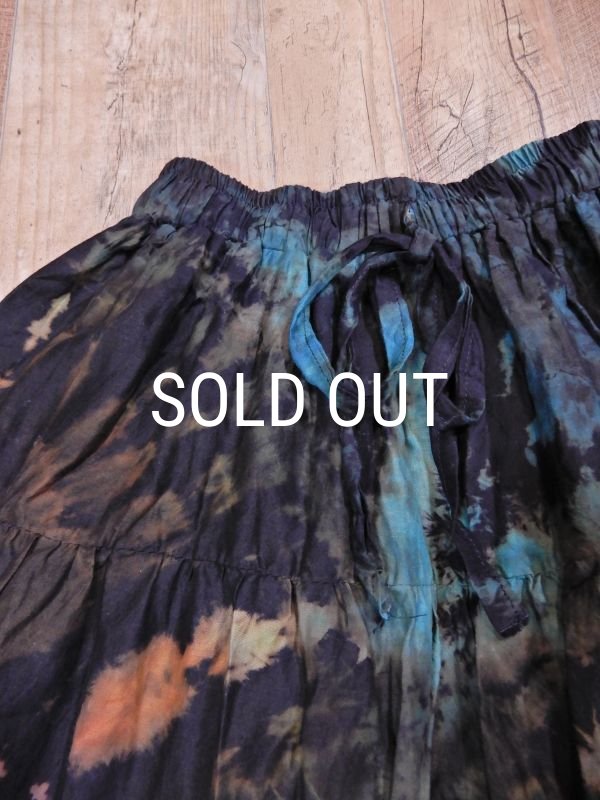 画像9: タイダイ コットン ティアードスカート (9)