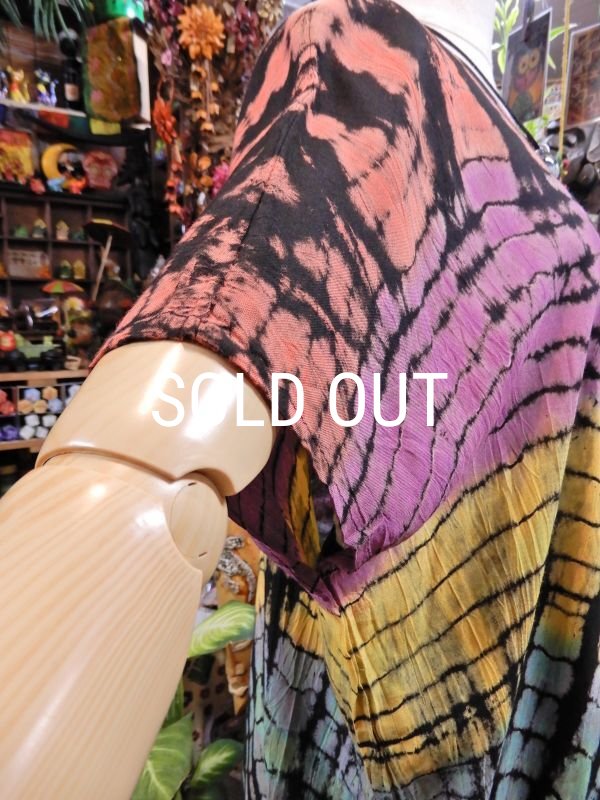 画像9: タイダイ 貫頭衣ワンピース (9)