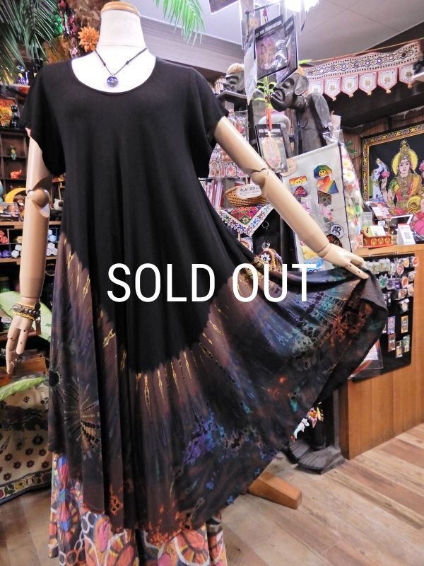 画像10: タイダイ レーヨン半袖チュニック (10)