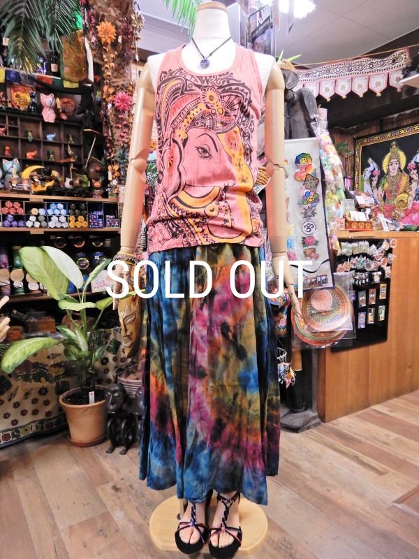 画像7: タイダイ コットン ティアードスカート (7)