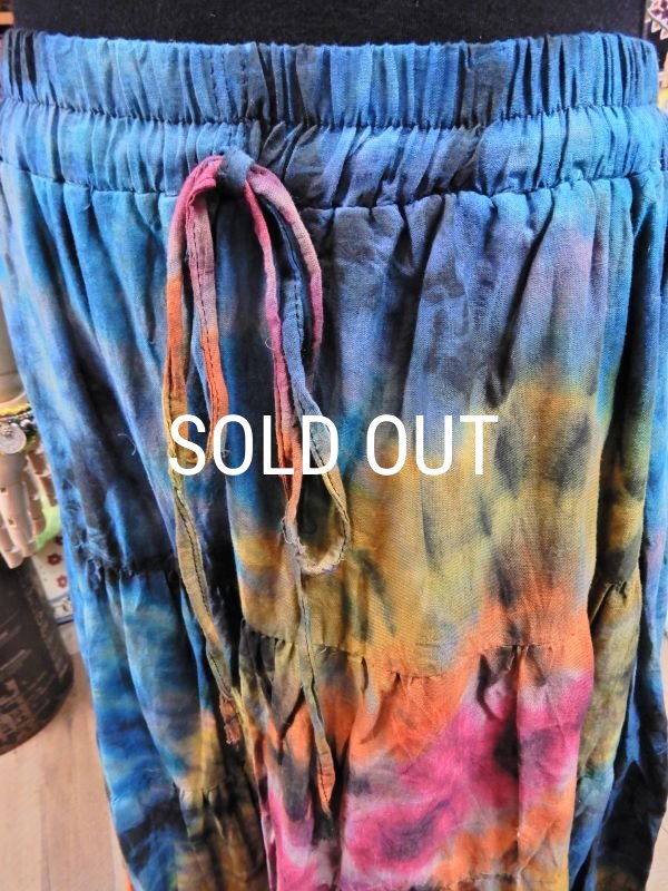 画像9: タイダイ コットン ティアードスカート (9)