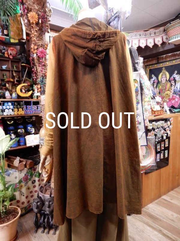 画像4: マンダラプリント 袖なしフーディーチュニック (4)