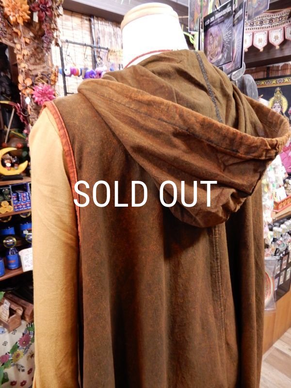 画像5: マンダラプリント 袖なしフーディーチュニック (5)