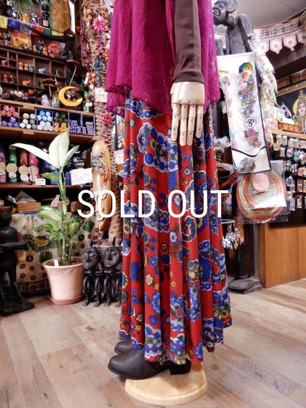 画像2: エスニック模様フレアスカート (2)