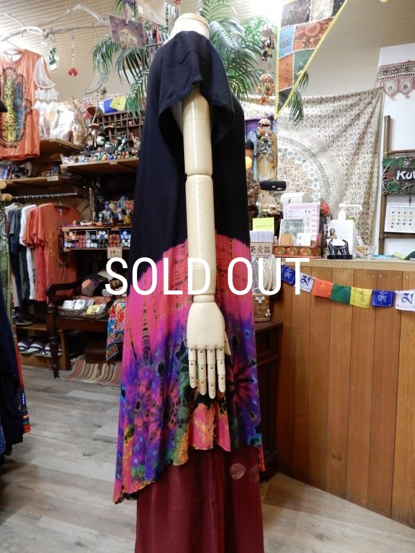 画像4: タイダイ レーヨン半袖チュニック (4)