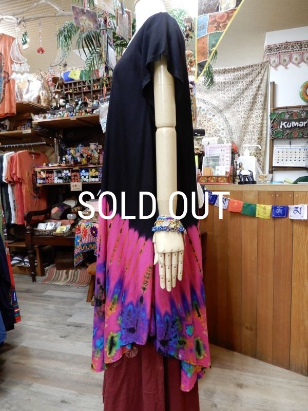 画像2: タイダイ レーヨン半袖チュニック (2)