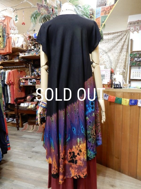 画像3: タイダイ レーヨン半袖チュニック (3)