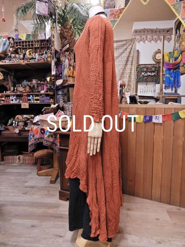 画像2: ダブルガーゼ フィッシュテール ロングワンピース (2)