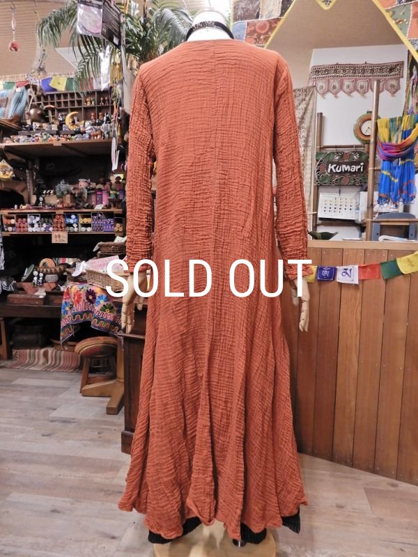 画像3: ダブルガーゼ フィッシュテール ロングワンピース (3)