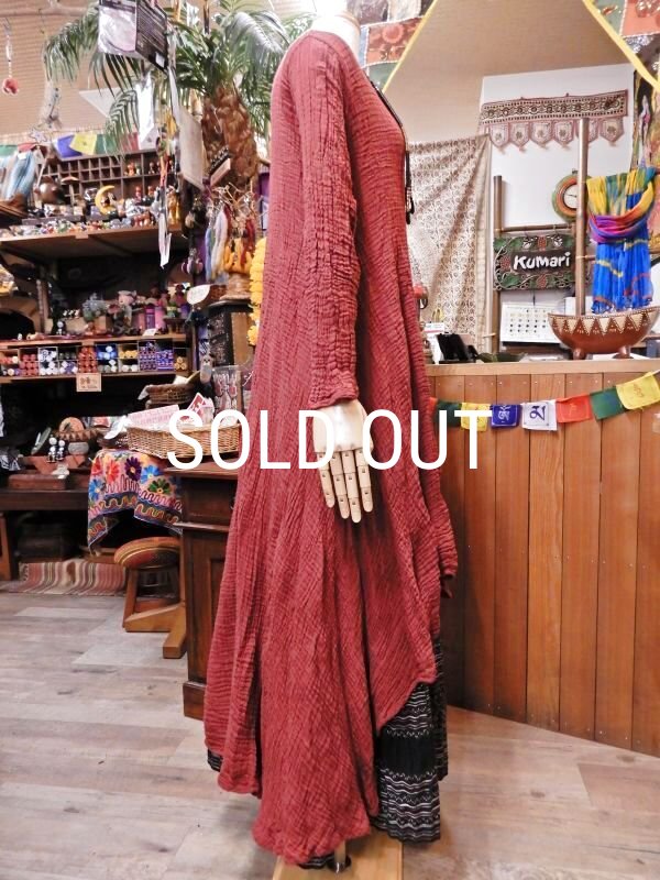 画像4: ダブルガーゼ フィッシュテール ロングワンピース (4)