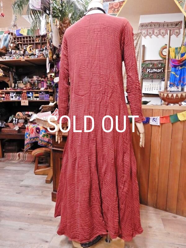 画像3: ダブルガーゼ フィッシュテール ロングワンピース (3)