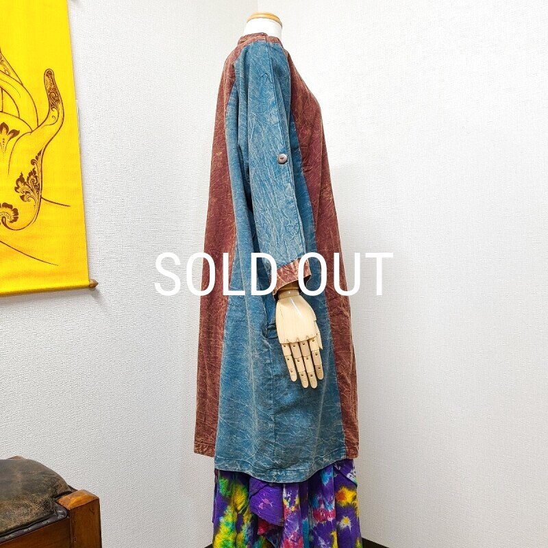 画像5: パッチワークロングシャツチュニック (5)