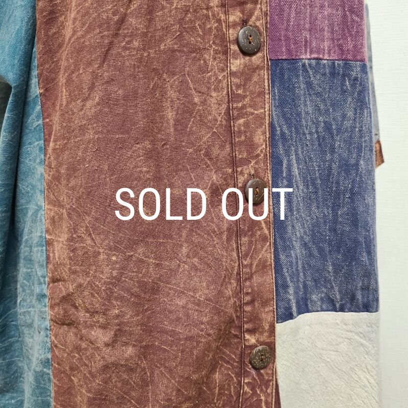 画像7: パッチワークロングシャツチュニック (7)