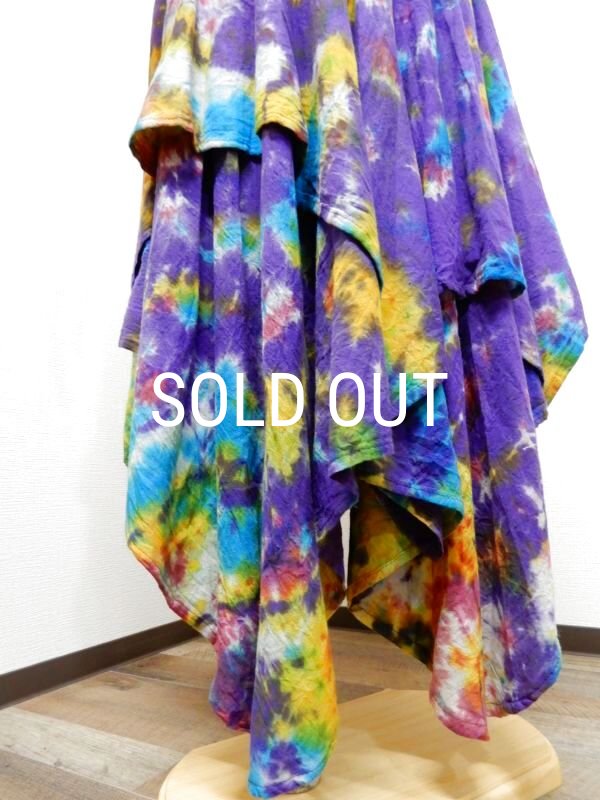 画像5: 裾ギザ変形レイヤード タイダイスカート (5)