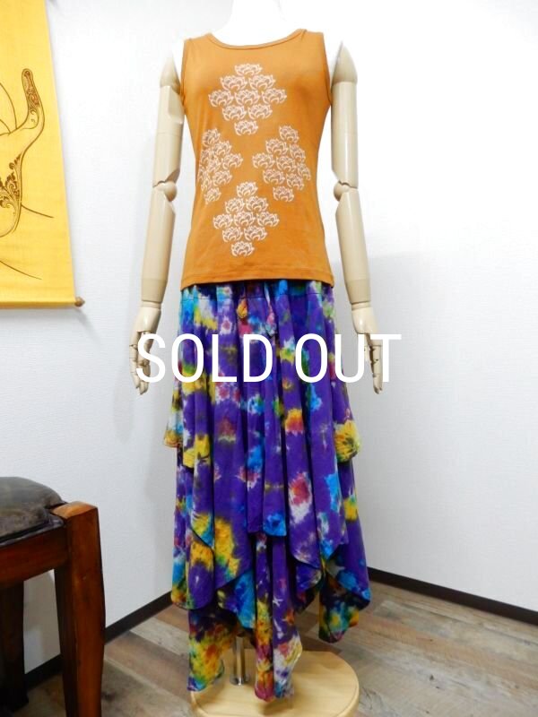 画像10: 裾ギザ変形レイヤード タイダイスカート (10)