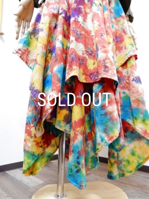 画像5: 裾ギザ変形レイヤード タイダイスカート (5)