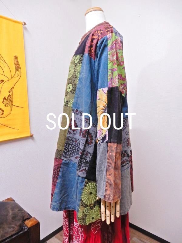 画像3: オーバーサイズ パッチワークシャツ (3)