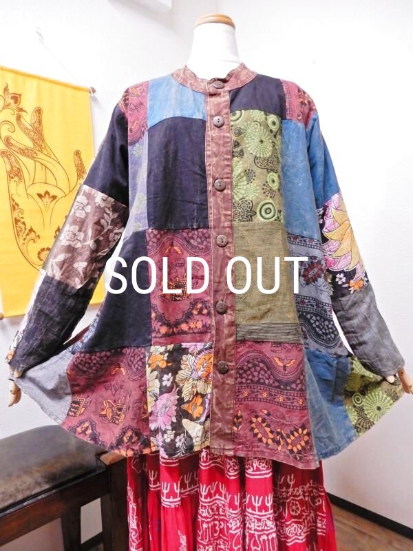 画像8: オーバーサイズ パッチワークシャツ (8)