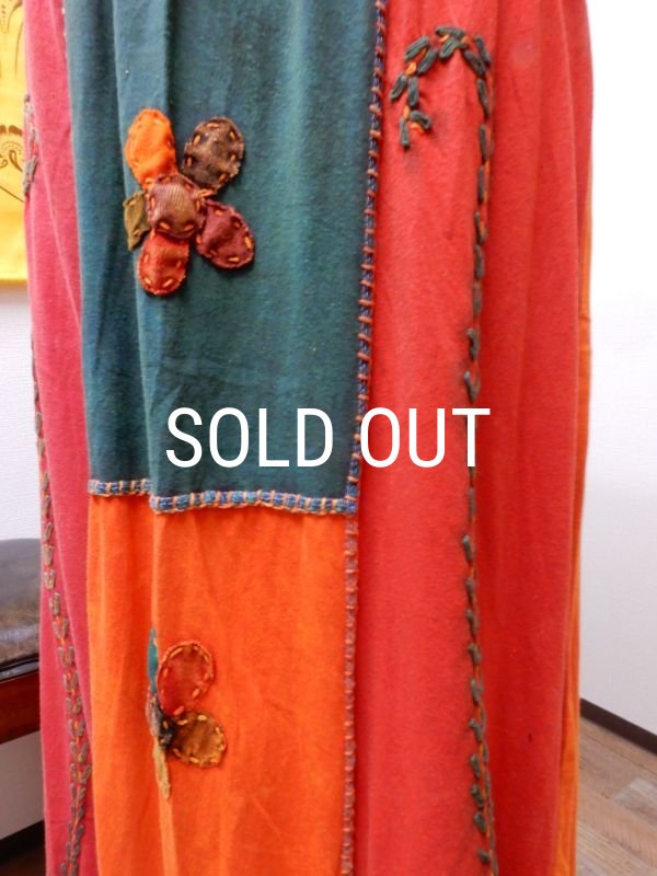 画像7: フロントアップリケＡラインコットンスカート (7)