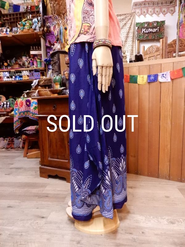 画像2: ラウンド裾 オリエンタルフレアパンツ (2)