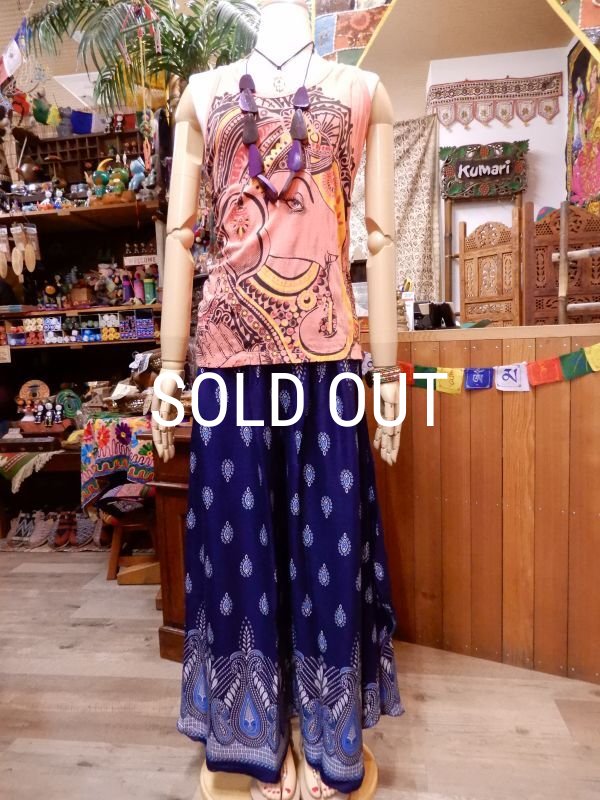 画像10: ラウンド裾 オリエンタルフレアパンツ (10)