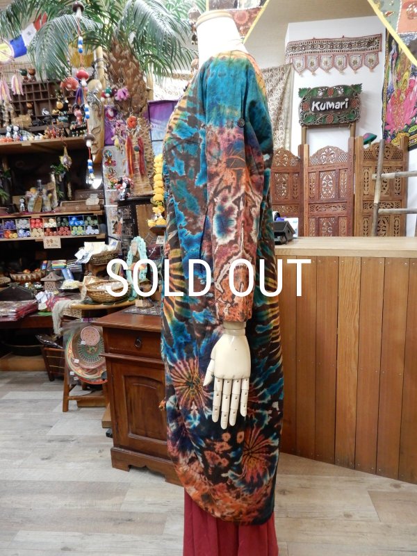 画像2: タイダイ 変形コクーン チュニックワンピース (2)