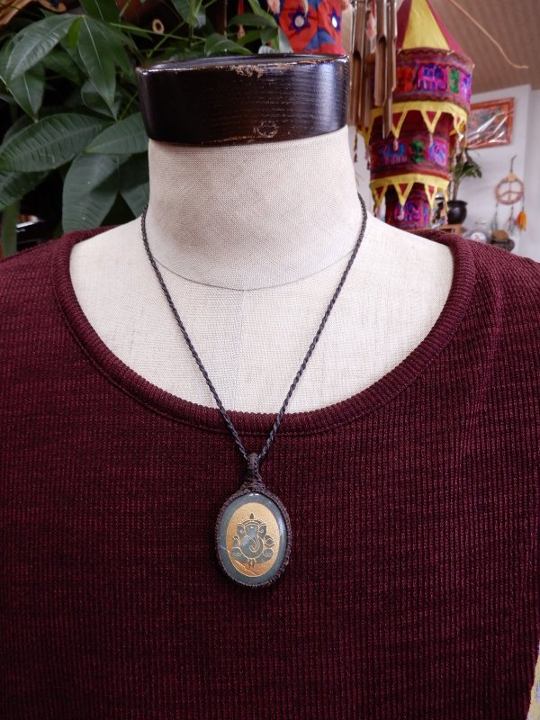 画像7: ガネーシャ 天然石ネックレス (7)