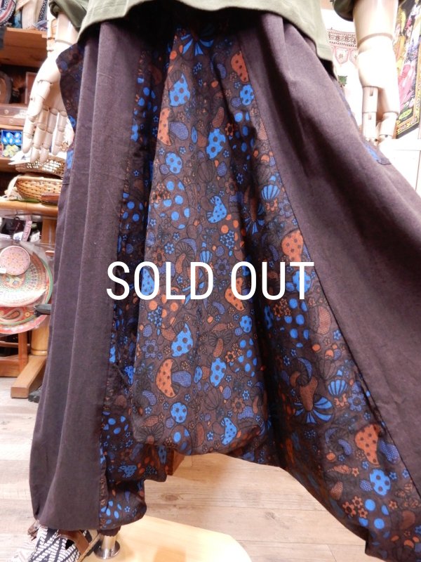 画像6: きのこプリント 切り替えサルエルパンツ (6)