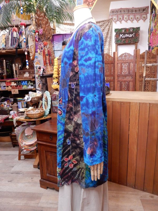 画像3: タイダイアップリケ 長袖チュニック (3)