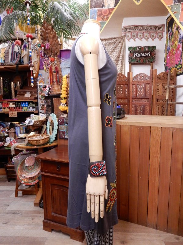 画像4: カラフル刺繍 コットンＡラインチュニック (4)