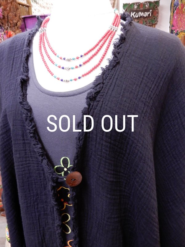 画像7: ダブルガーゼ スクエアカーディガン (7)