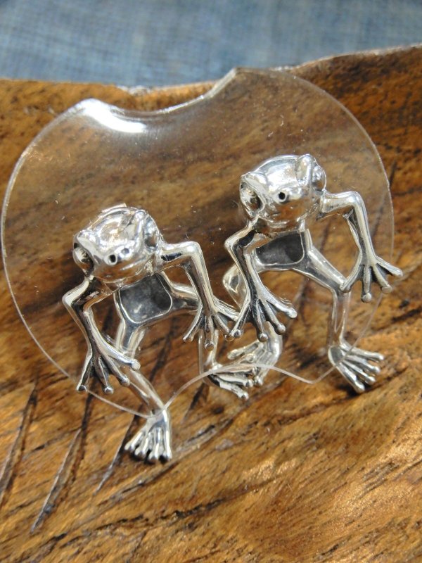 画像4: 立体カエル ピアス（Silver925） (4)