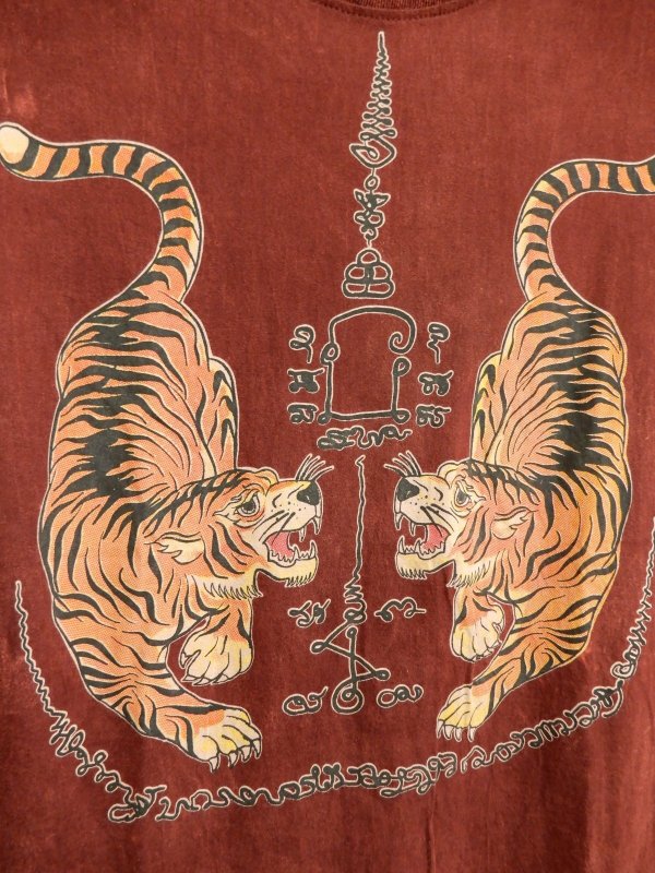 画像2: エスニック サクヤン メンズＴシャツ M (2)