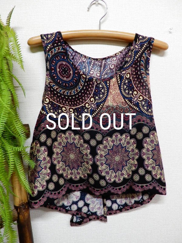 画像8: オリエンタル柄レーヨンタンクトップ (8)