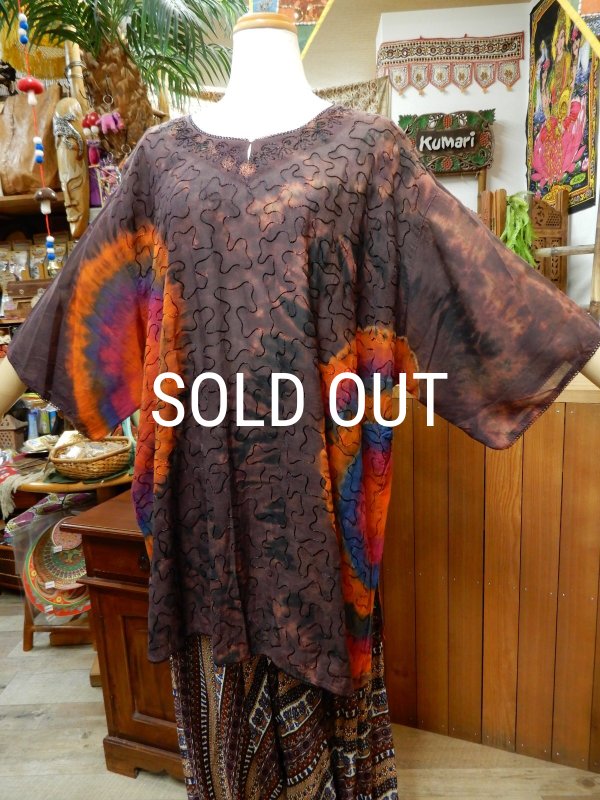 画像6: タイダイ＆刺繍 オーバーサイズ  シアートップス (6)